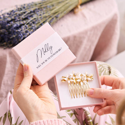 Be My Flower Girl / Bridesmaid Hair Comb Gift