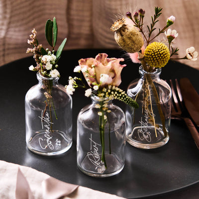 Engraved Place Setting Vase Favour