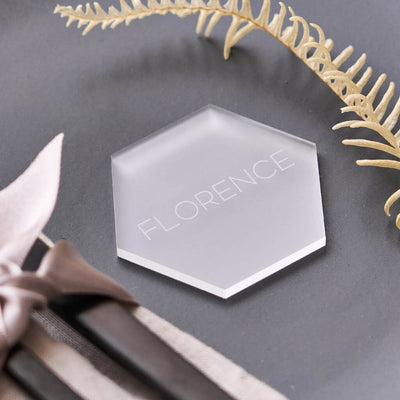 Frosted Hexagon Wedding Place Setting