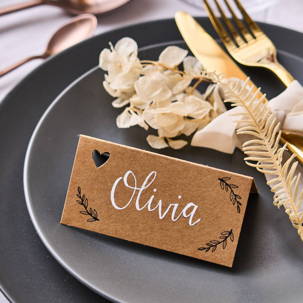Hearts Wedding Place Cards