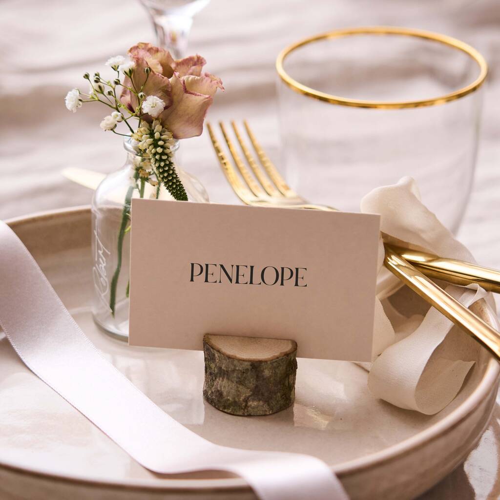 Log Slice Place Card Holder And Cards