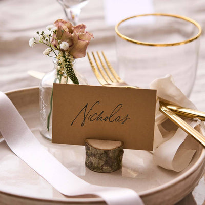 Log Slice Place Card Holder And Cards