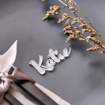 Personalised Frosted Wedding Name Place Setting
