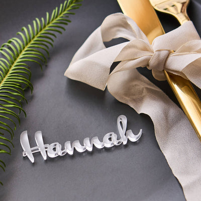 Personalised Frosted Wedding Name Place Setting