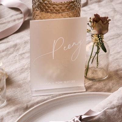 Personalised Frosted Wedding Table Names