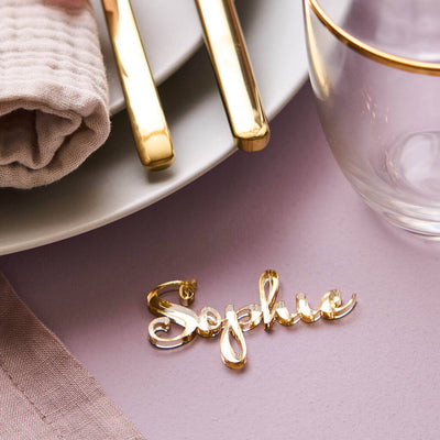 Personalised Gold Wedding Name Place Setting