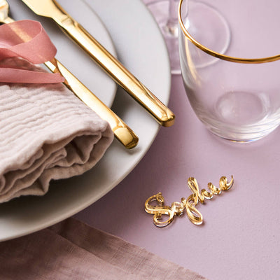 Personalised Gold Wedding Name Place Setting