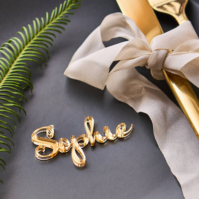 Personalised Gold Wedding Name Place Setting