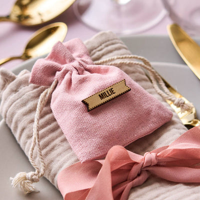 Personalised Pink Wedding Favour Bag