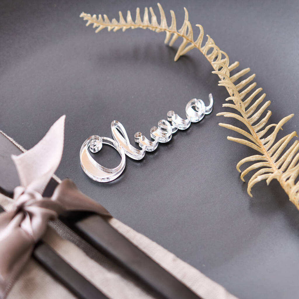 Personalised Silver Wedding Name Place Setting