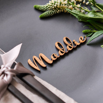 Personalised Wooden Wedding Name Place Setting