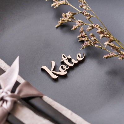 Personalised Wooden Wedding Name Place Setting