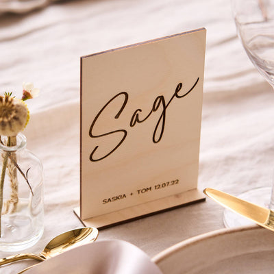 Personalised Wooden Wedding Table Name