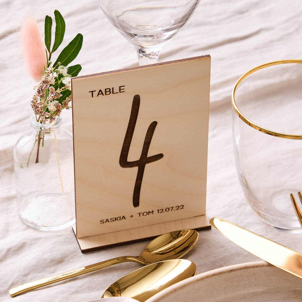 Personalised Wooden Wedding Table Numbers