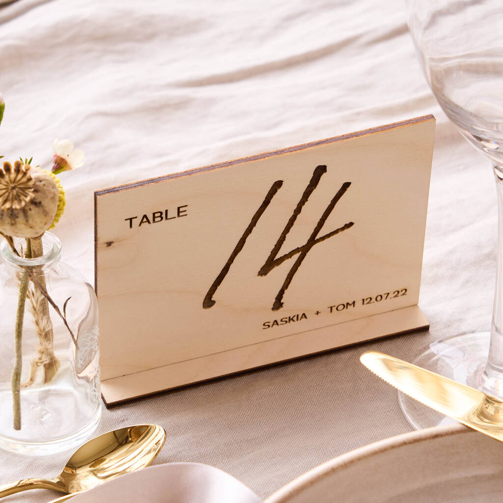 Personalised Wooden Wedding Table Numbers