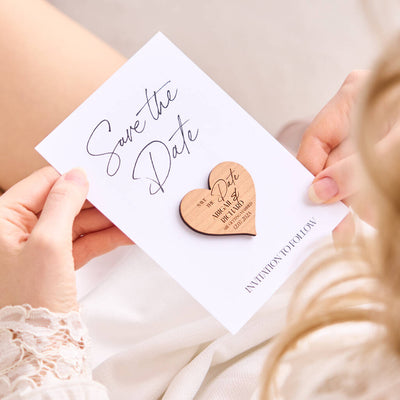 Save The Date Heart Magnet Card
