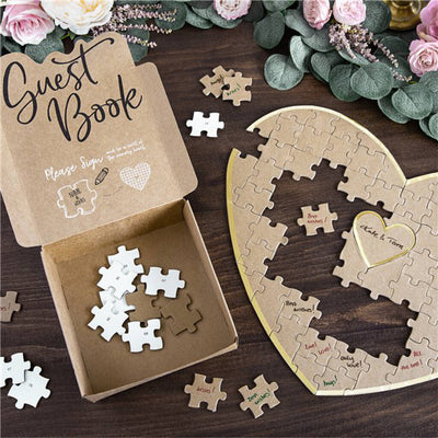 Wedding Guest Book Wooden Puzzle