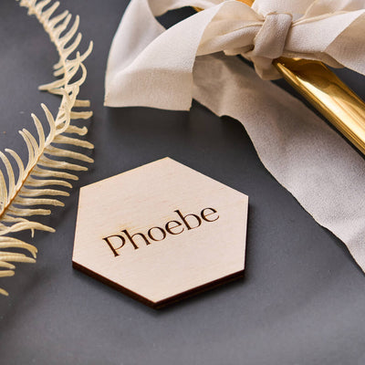 Wooden Hexagon Wedding Place Setting