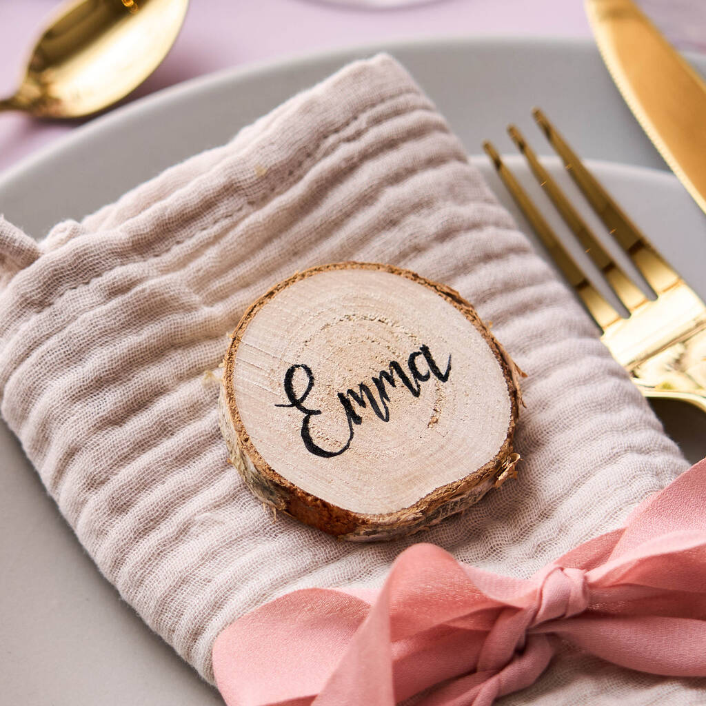 Wooden Log Place Setting